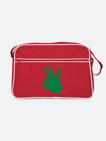 main hand ok valide okay10112 - Sac Retro - rouge/blanc - Devant