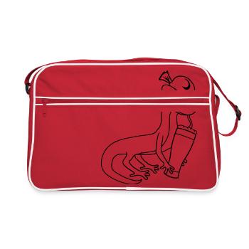 gecko lézard bière bavière alcool sau - Sac Retro - rouge/blanc - Devant