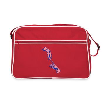 deux main touche doigt homme dieu - Sac Retro - rouge/blanc - Devant