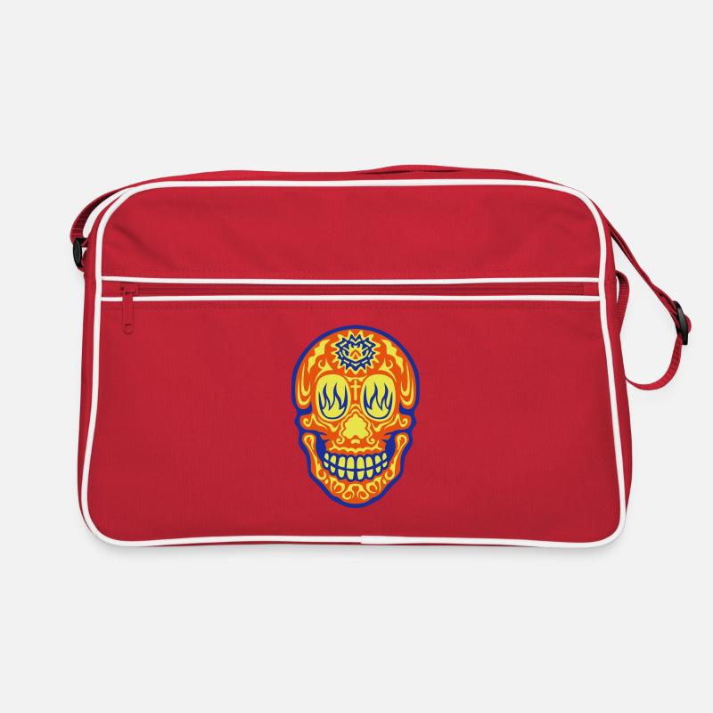 Mexican death skull head tetedemort Retro Bag