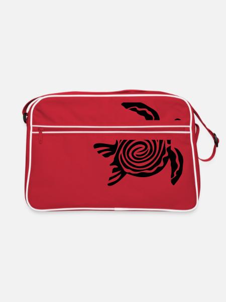 turtle schildkröte - Retro Tasche - Rot/Weiß