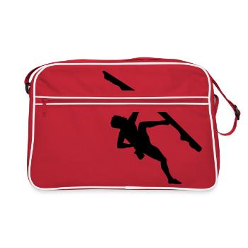 Klettern, Kletterer - Retro Tasche - Rot/Weiß - Vorne