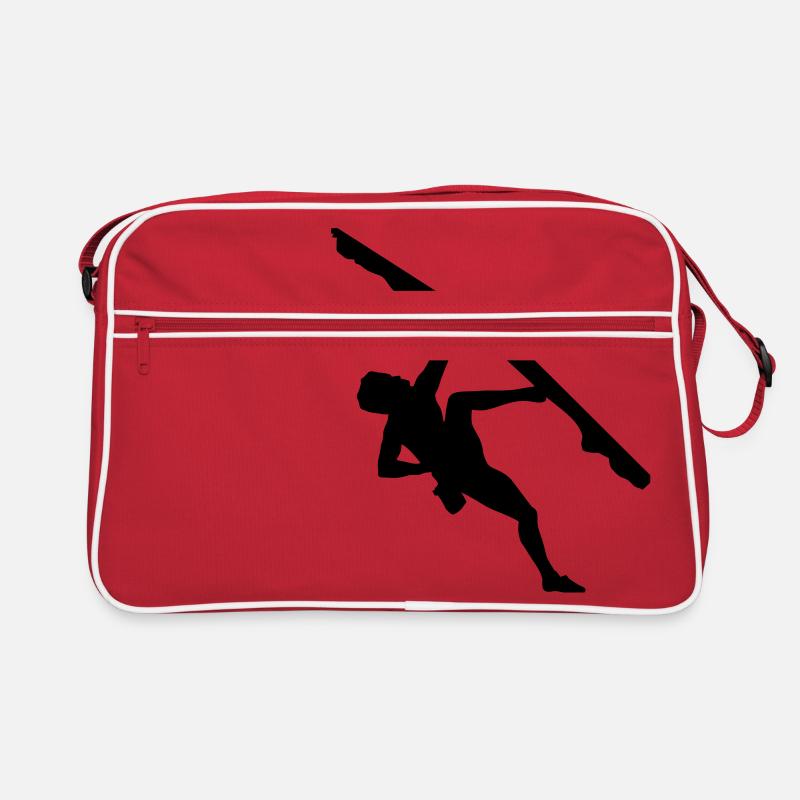Klettern, Kletterer - Retro Tasche - Rot/Weiß