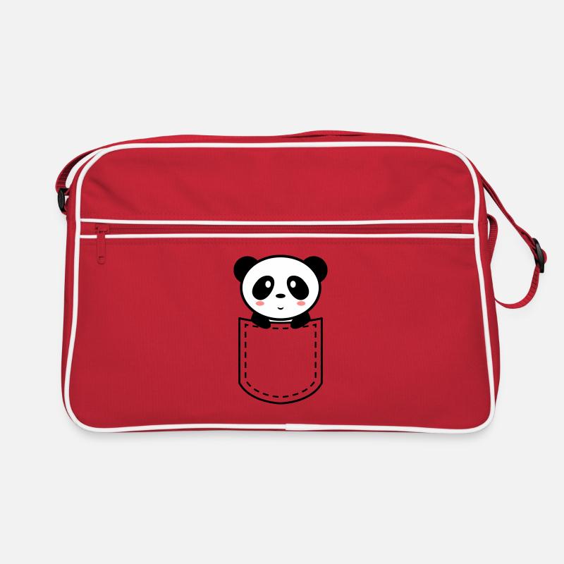 panda in a pocket Retro Bag