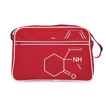 Ketamin (Anästhesie) Molekül - Retro Tasche - Rot/Weiß - Vorne