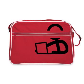 Stickman on notebook - Retro Bag - red/white - Front