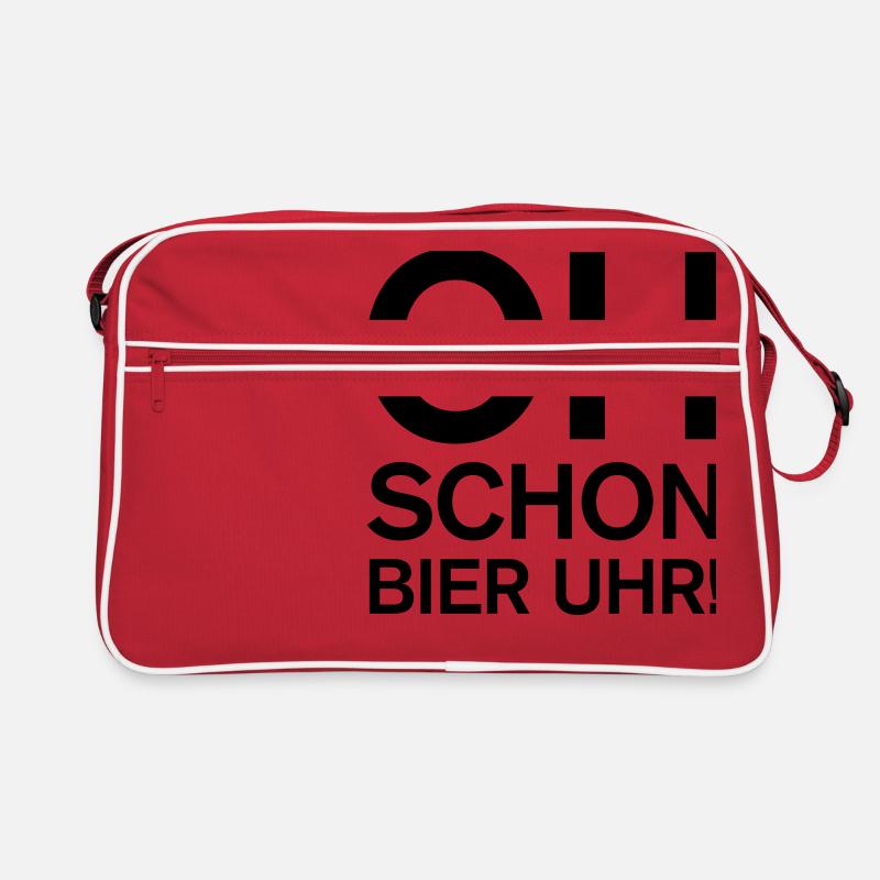 schon Bier Uhr Feierabend Bierdurst löschen Kneipe Retro Tasche