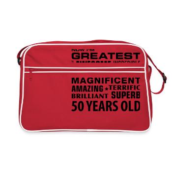 greatest awesome superb 50 years 50th birthday - Retro Bag - red/white - Front