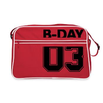 3rd Birthday Bday 03 numéros de NUMBER jersey - Sac Retro - rouge/blanc - Devant