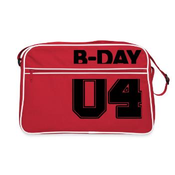 4ème numéro de numéro anniversaire Bday 04 quatrième - Sac Retro - rouge/blanc - Devant