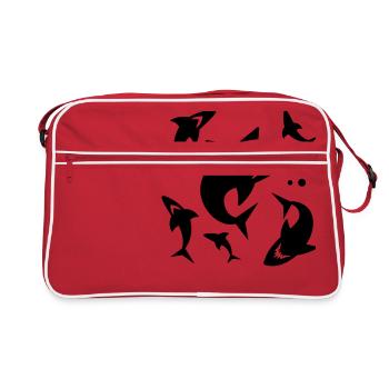 Shark - shark fin - Retro Bag - red/white - Front