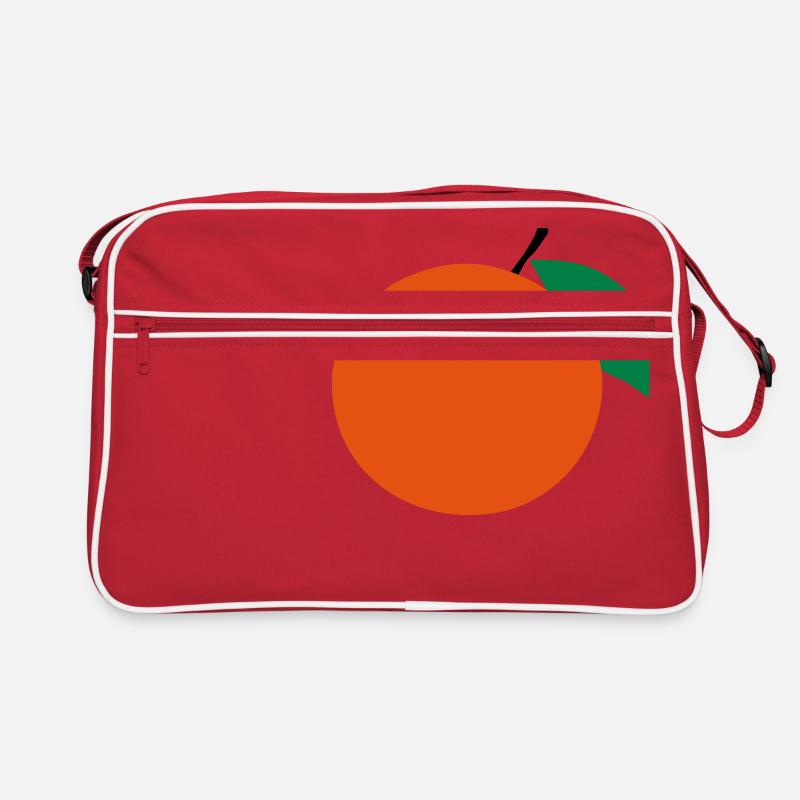 Orange - Retro Tasche - Rot/Weiß