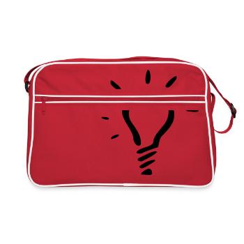 gluehbirne - Retro Tasche - Rot/Weiß - Vorne