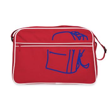 Rucksack Platz Stauraum Geschenk Schule Idee Kind - Retro Tasche - Rot/Weiß - Vorne