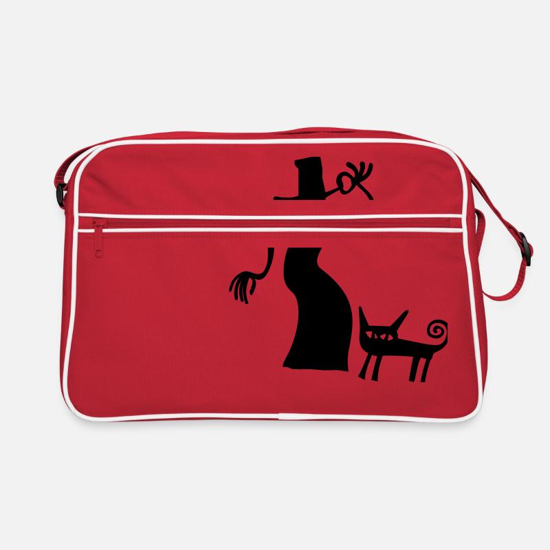 Hexe Katze Halloween Geschenk gruselig Silhouette Retro Bag
