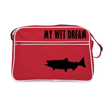 meinen feuchten Traum fischen 4 - Retro Tasche - Rot/Weiß - Vorne