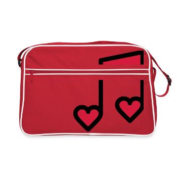 Romantic music note - Retro Bag - red/white - Front