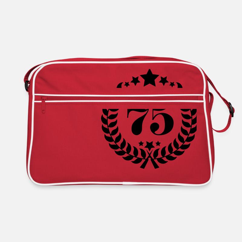 75e couronne d'anniversaire - anniversaire Couronne - Sac Retro - rouge/blanc