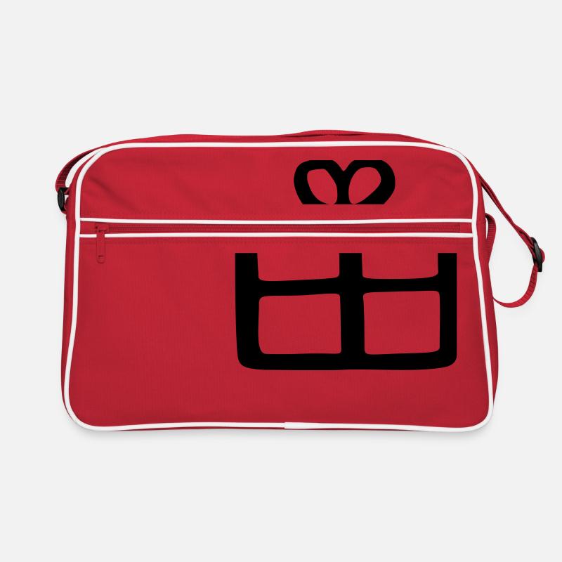 Geschenk - Retro Tasche - Rot/Weiß