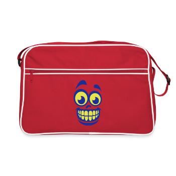 smiley smile teeth - Retro Bag - red/white - Front