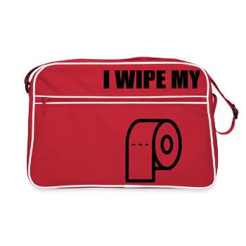 je m'essuie le cul - Sac Retro - rouge/blanc - Devant