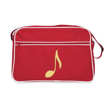 Musical Note La / A, hand gezeichnet. Musiker - Retro Tasche - Rot/Weiß - Vorne