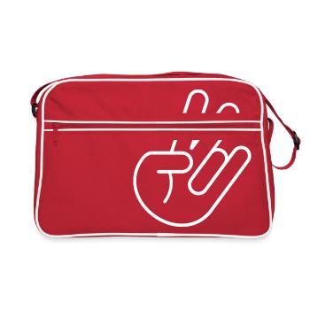 JDM Peace Hand (aperçu) - Sac Retro - rouge/blanc - Devant