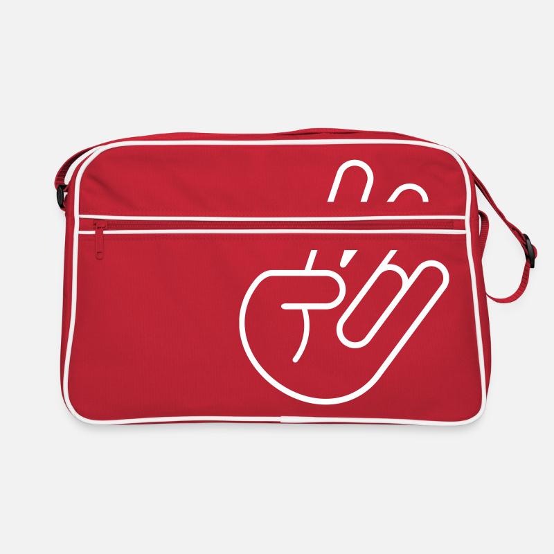 JDM Peace Hand (outline) - Retro Tasche - Rot/Weiß