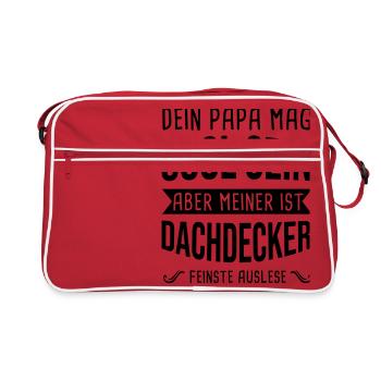 Couvreur Ton papa Mag Cool Sa toiture - Sac Retro - rouge/blanc - Devant