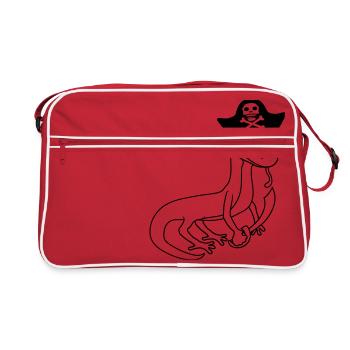gecko pirat seeraeuber kapitaen matrose seebaer sc - Retro Tasche - Rot/Weiß - Vorne