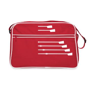 Rowing crew, oars / sculls - Retro Bag - red/white - Front