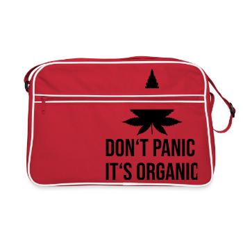 Don't Panic It's organic Hanfblatt - Retro Tasche - Rot/Weiß - Vorne