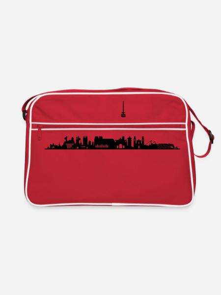 Munich - Retro Tasche - Rot/Weiß - Vorne