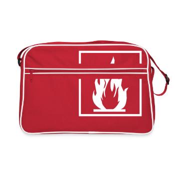 Brennbar flammable - Retro Tasche - Rot/Weiß - Vorne