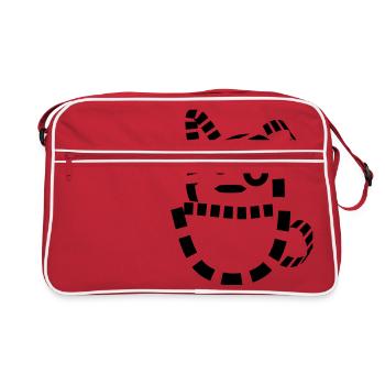 Katze Hund Kätzchen cat süß schmusekatze Geschenk - Retro Tasche - Rot/Weiß - Vorne