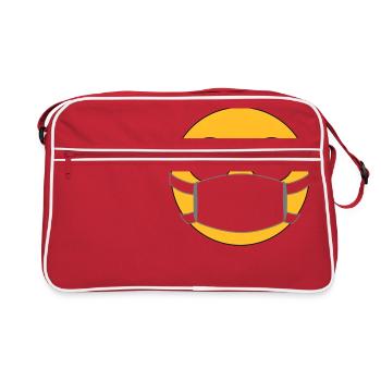 Un masque ? C’est agaçant ! Emoji avec masque - Sac Retro - rouge/blanc - Devant