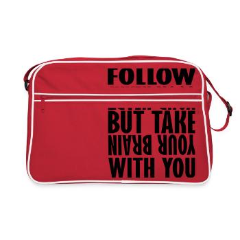 folgen Sie Ihren - Retro Tasche - Rot/Weiß - Vorne
