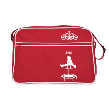 jumping trampolin girl jumpen jump Geschenk - Retro Tasche - Rot/Weiß - Vorne