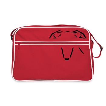 Tête de lévrier - Sac Retro - rouge/blanc - Devant