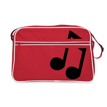 Note 16th Music Tones Gift Idea - Retro Bag - red/white - Front