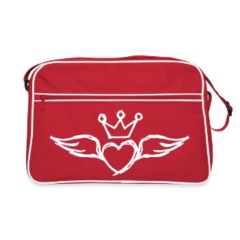 Flying Heart (Heart & Wings) 01 - Retro Bag - red/white - Front