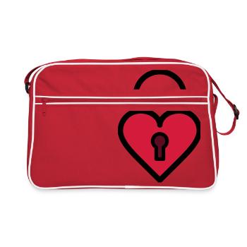 Padlock, love lock - Retro Bag - red/white - Front