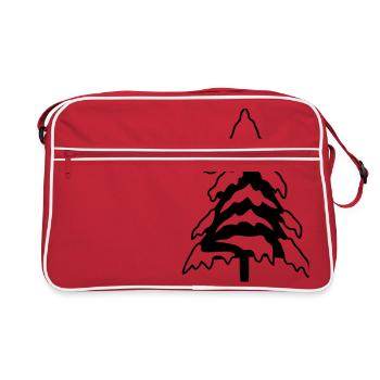 winter cold snow christmas tree fir tree fir - Retro Bag - red/white - Front