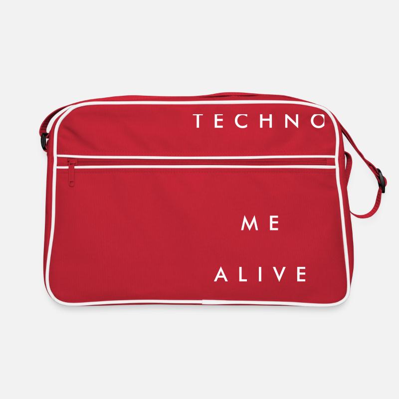 Techno hält mich am Leben Retro Tasche