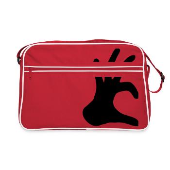 hand sign half heart love in love hand heart f - Retro Bag - red/white - Front