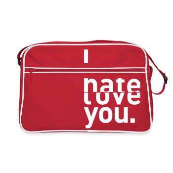 i hate love you I hate you love - Retro Bag - red/white - Front