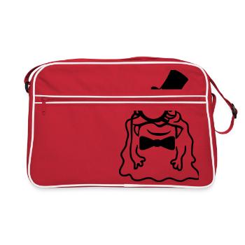 Sir gentlemen cylinder monocle rich glibber - Retro Bag - red/white - Front