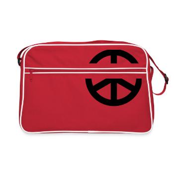 Peace Sign Hippie - Retro Tasche - Rot/Weiß - Vorne