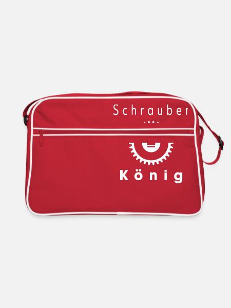 Schrauber - Retro Tasche - Rot/Weiß - Vorne