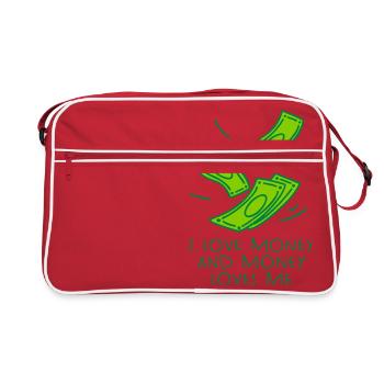 LOVE MONEY LOVE MONEY HORNY RICH STOCK MOTIF - Retro Bag - red/white - Front